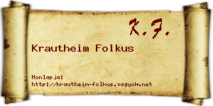 Krautheim Folkus névjegykártya